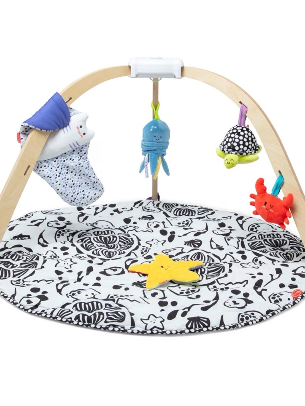 Melissa & Doug Black & White Play Mat with Colorful Hanging Plushs